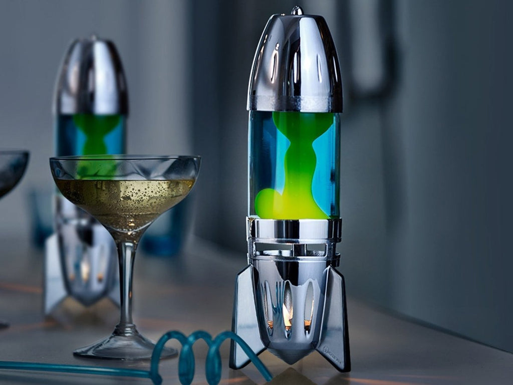Yellow & blue candle powered lava lamp