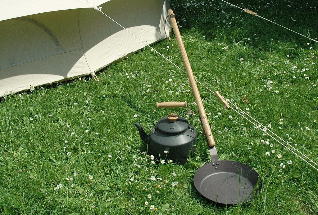 Campfire pan kettle and bell tent