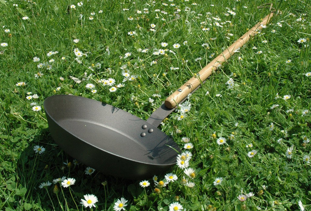 Shropshire made spun iron campfire pan