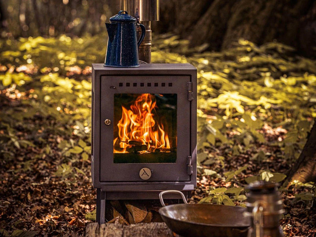 Orland camp stove with kettle boiling on the stove top