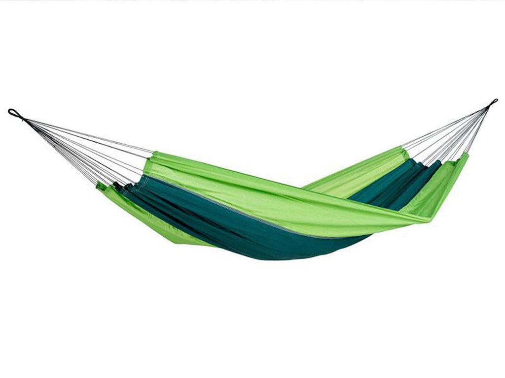 Green parachute silk traveller hammock