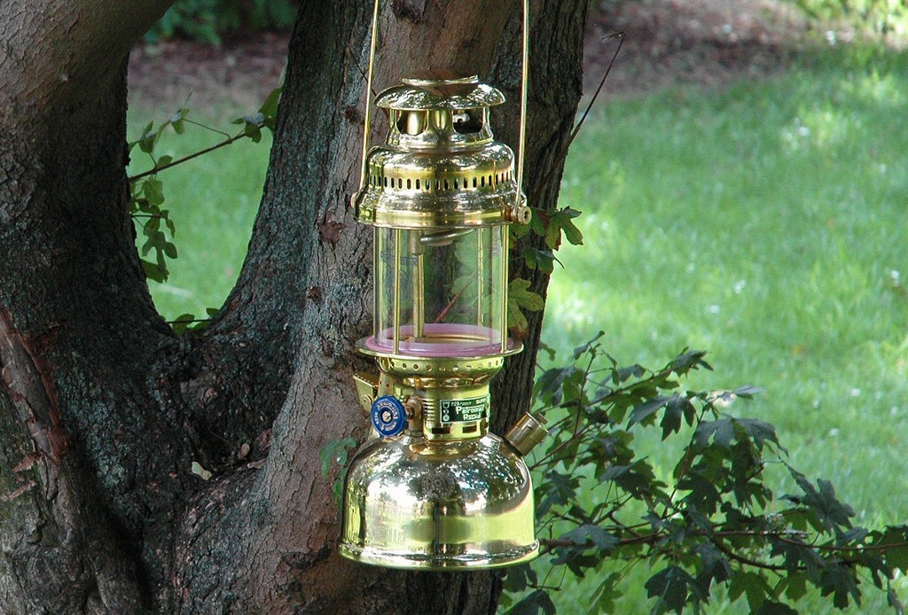 Petromax paraffin lamp hk500 in a tree