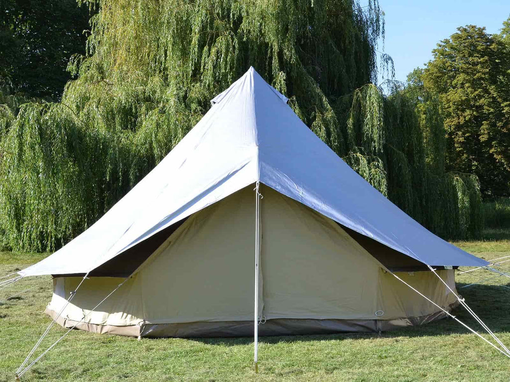 4.5m pro bell tent with silver blackout protector cover