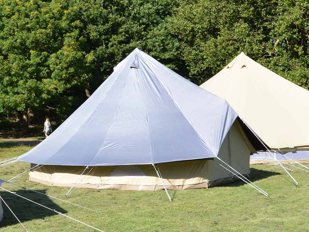 4m bell tent with silver blackout protector cover