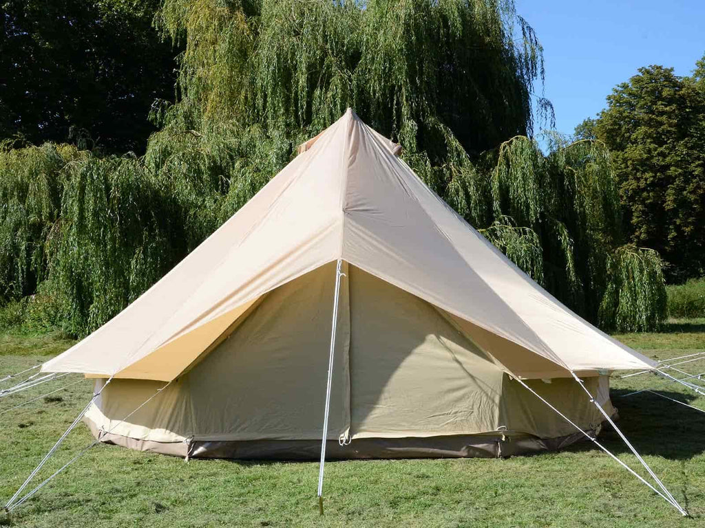 5m bell tent with beige protector cover