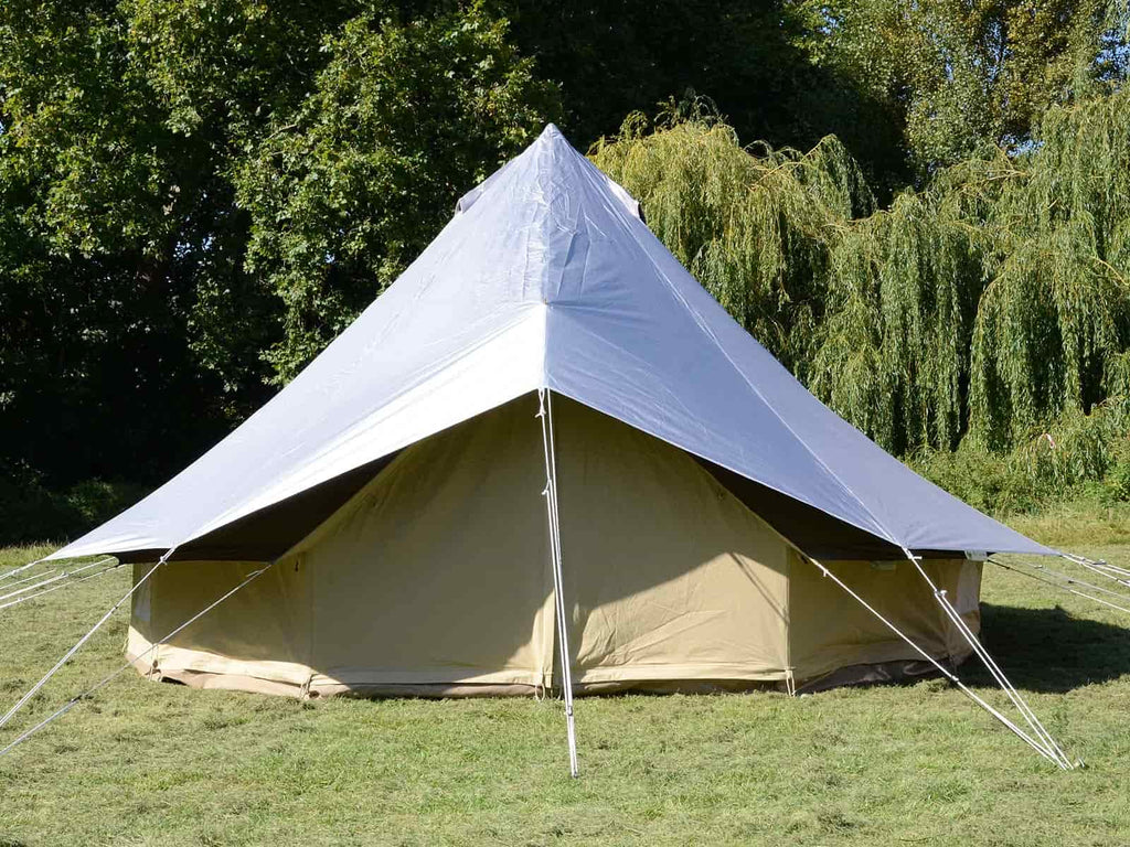 5m bell tent with silver blackout protector cover