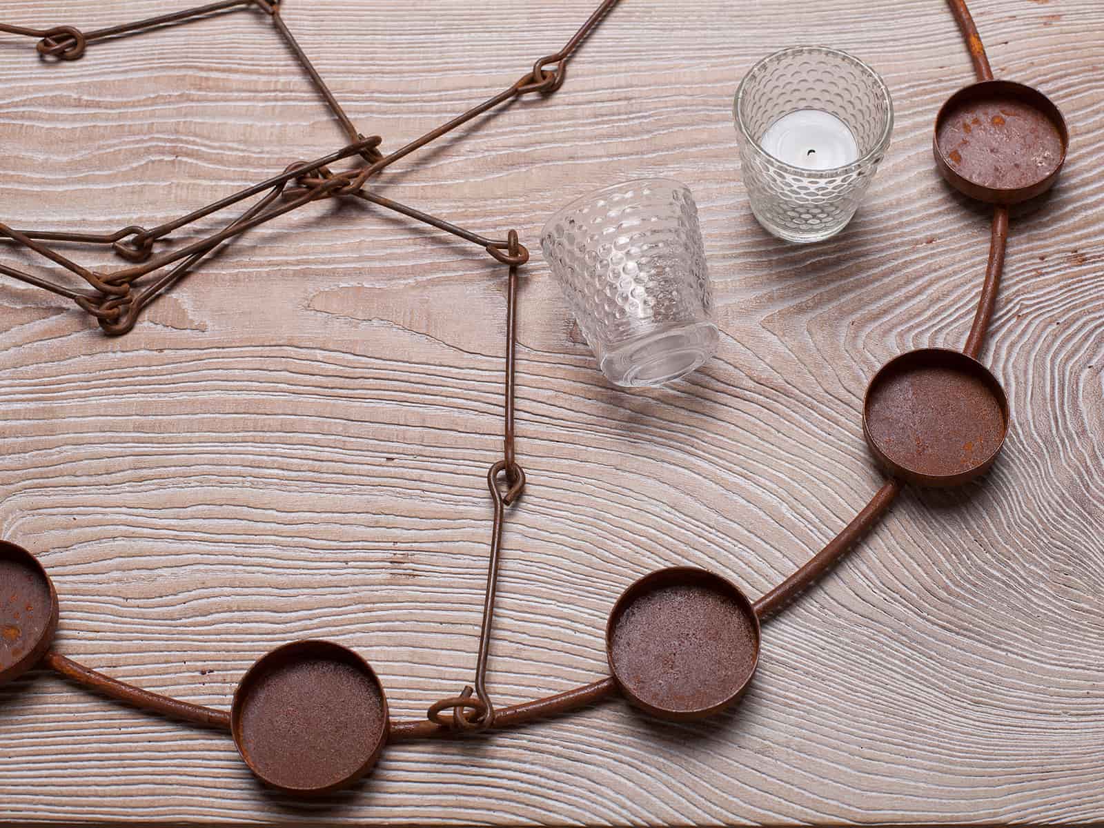 Rustic metal ring clear glass chandelier