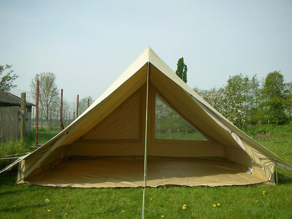 Classic scout patrol tent with doors rolled back