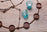 Thumbnail of Blue Glass Tea Light Chandelier image number 1.