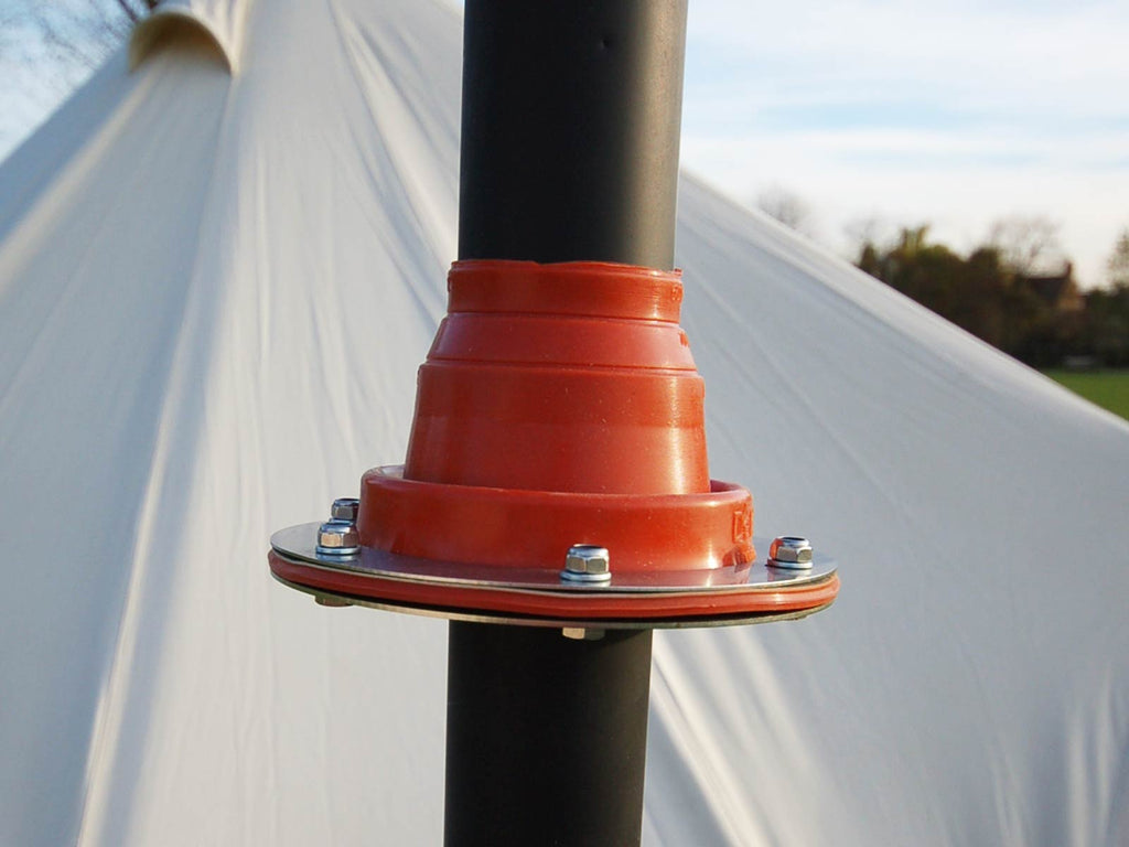 Safely install a tent stove with a flashing kit