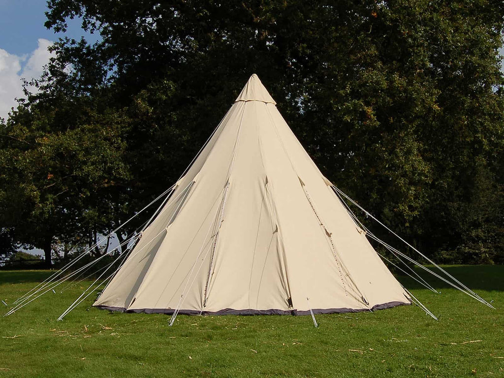 Tipi with guy ropes and centre pole