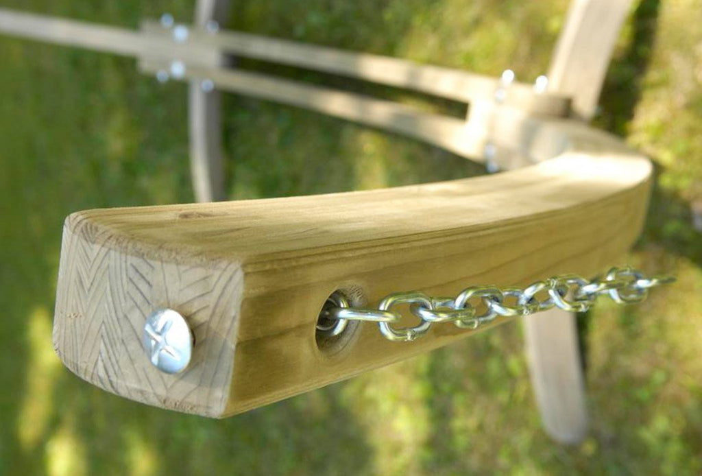 Large wooden hammock stand arc chain fittings